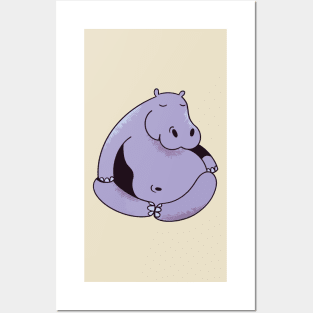 Hippo yoga Posters and Art